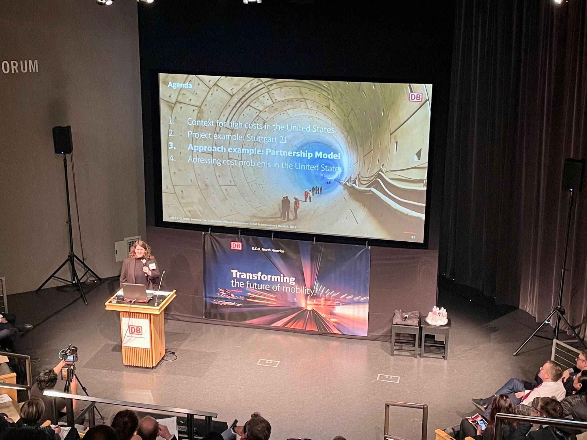 Presentation led by Dagmar Poethke Chief of the Fehmarn Belt Crossing Section 1 at Deutsche Bahn Infrastructure (DB InfraGO)