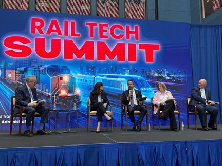 Paul Lewis, Principal at DB E.C.O. North America, joined industry peers on stage to discuss current developments and future directions in U.S. passenger rail.